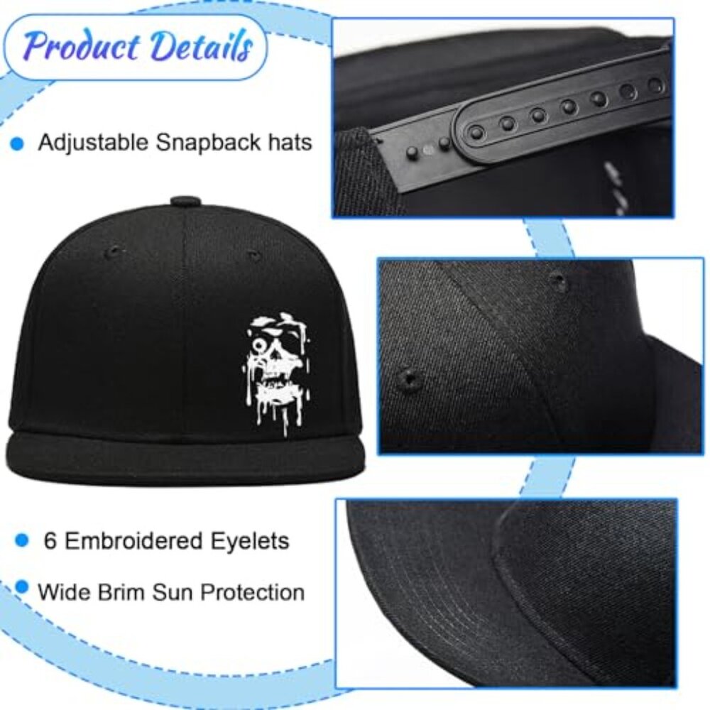 Flat Bill Snapback Baseball Cap Adjustable Unisex… - image 5